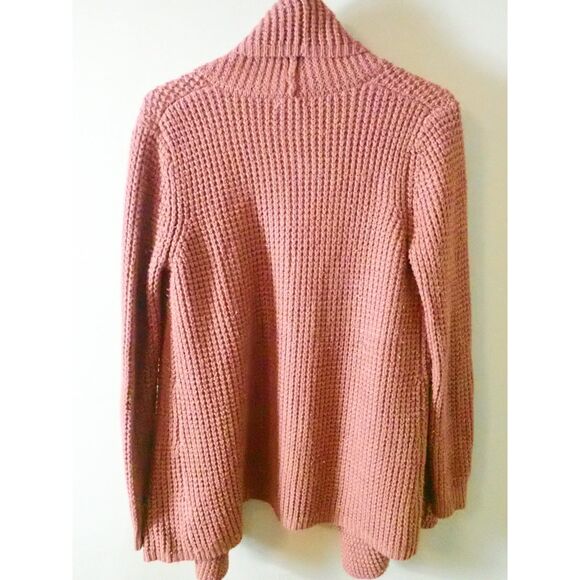 Merona Burnt Orange Cardigan Sweater Medium Waffle Oversized - Picture 8 of 8